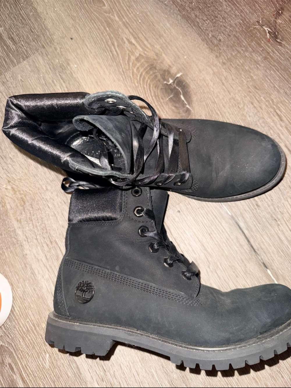 Timberland Women's Black Lace-Up Leather Boots